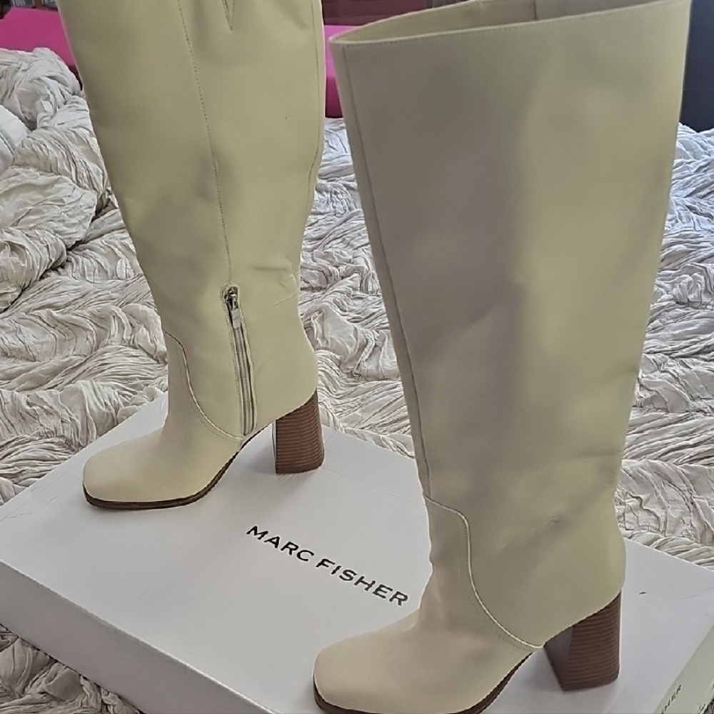 Marc Fisher Women's Ivory Heeled Boots